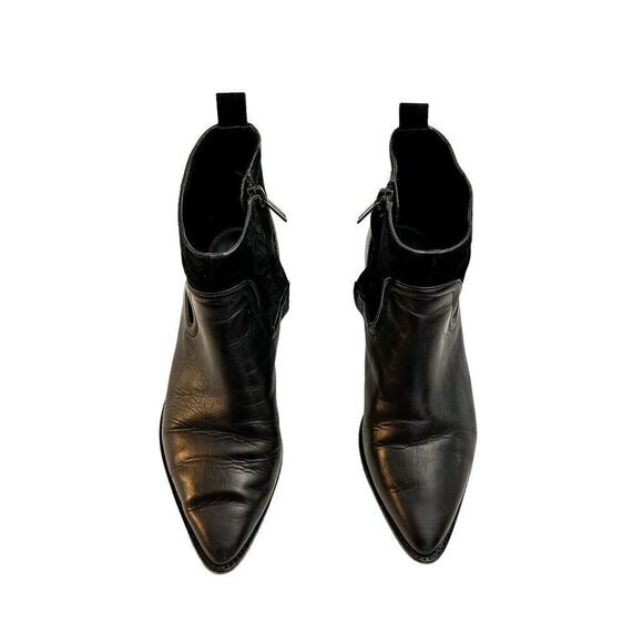 Veronica Beard  Black Kinsley Ankle Bootie Leather Suede Size 7 - Picture 1 of 5